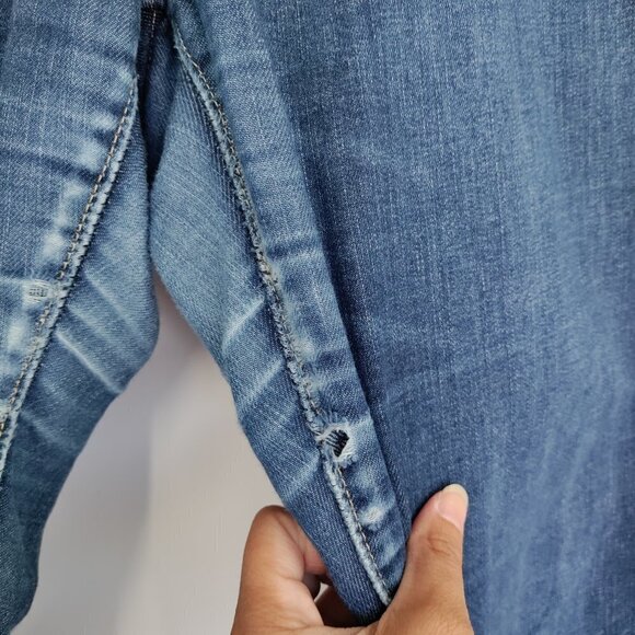 Levi's Plus Size Mid-Rise Skinny Ankle Distressed Denim Jeans Size 32 Women - Picture 9 of 16